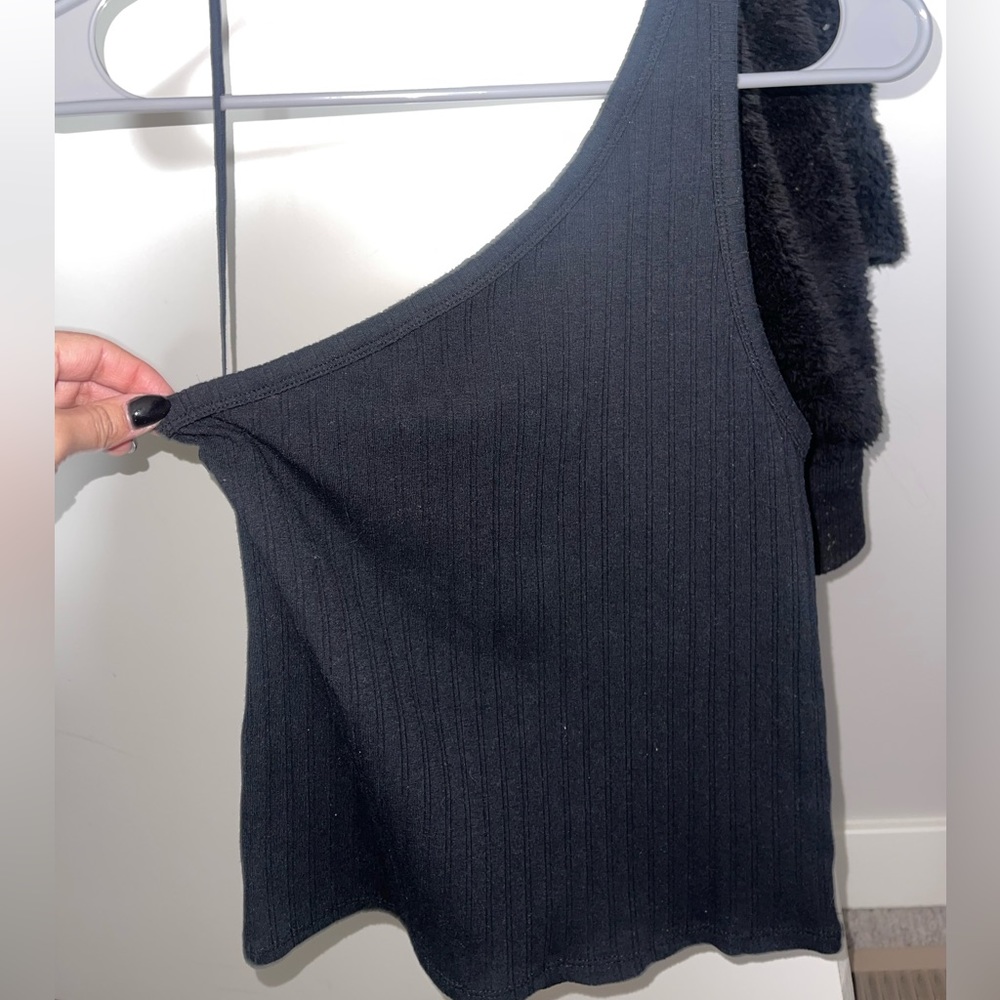American eagle one shoulder ribbed tank